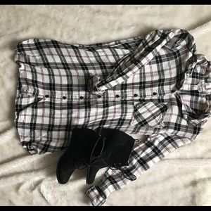 Flannel button down dress